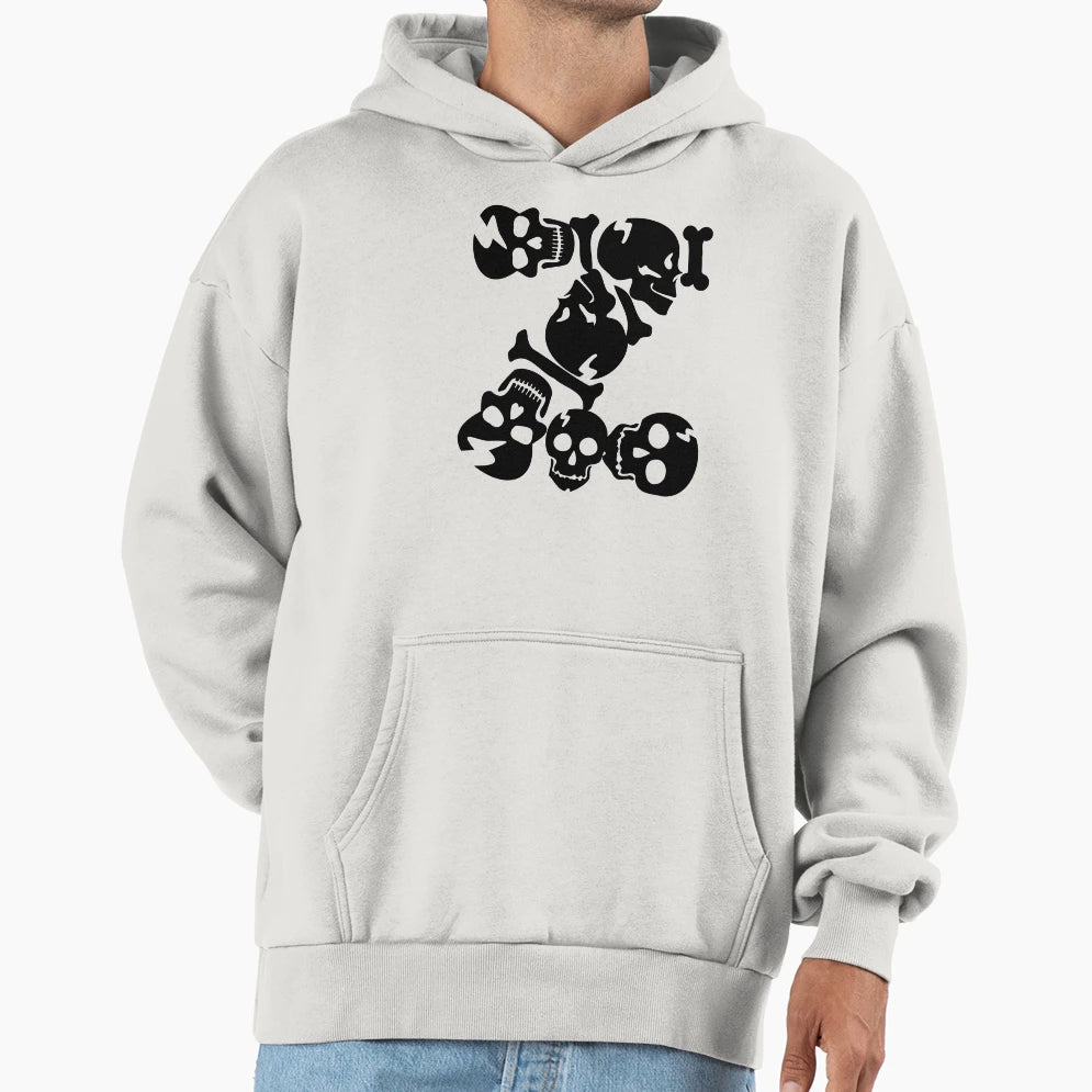 Black Skull Letter Z Hoodie - Novelty Apparel for Adults - T-Shirt, Sweatshirt, Hoodie