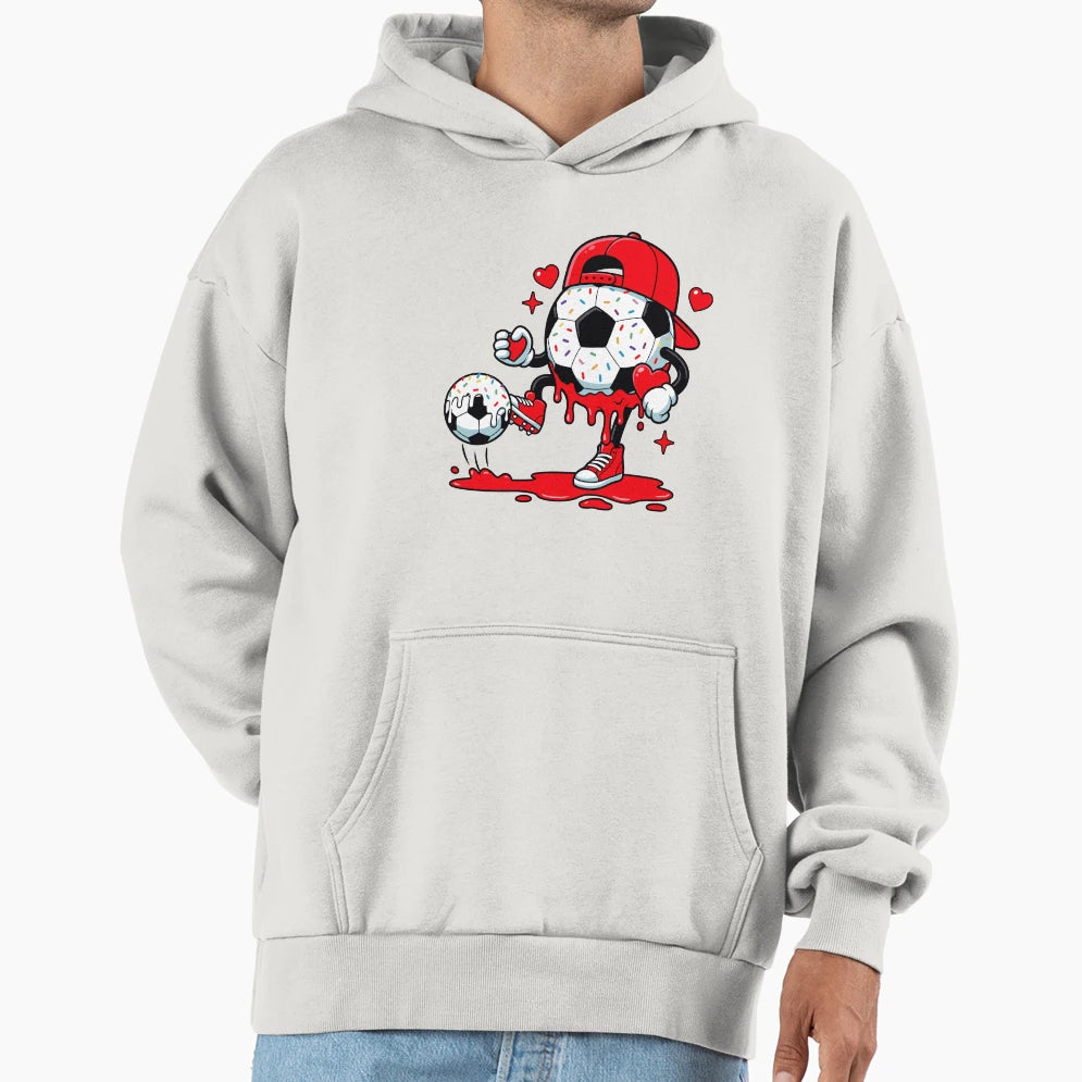 Valentines Soccer Hoodie - Fun Novelty Design for Adults - T-Shirt, Sweatshirt, Hoodie