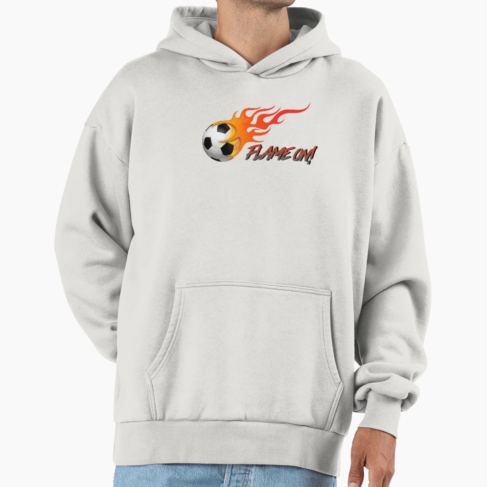 Flame Soccer Ball Hoodie - Minimalist Print Unisex - T-Shirt, Sweatshirt, Hoodie