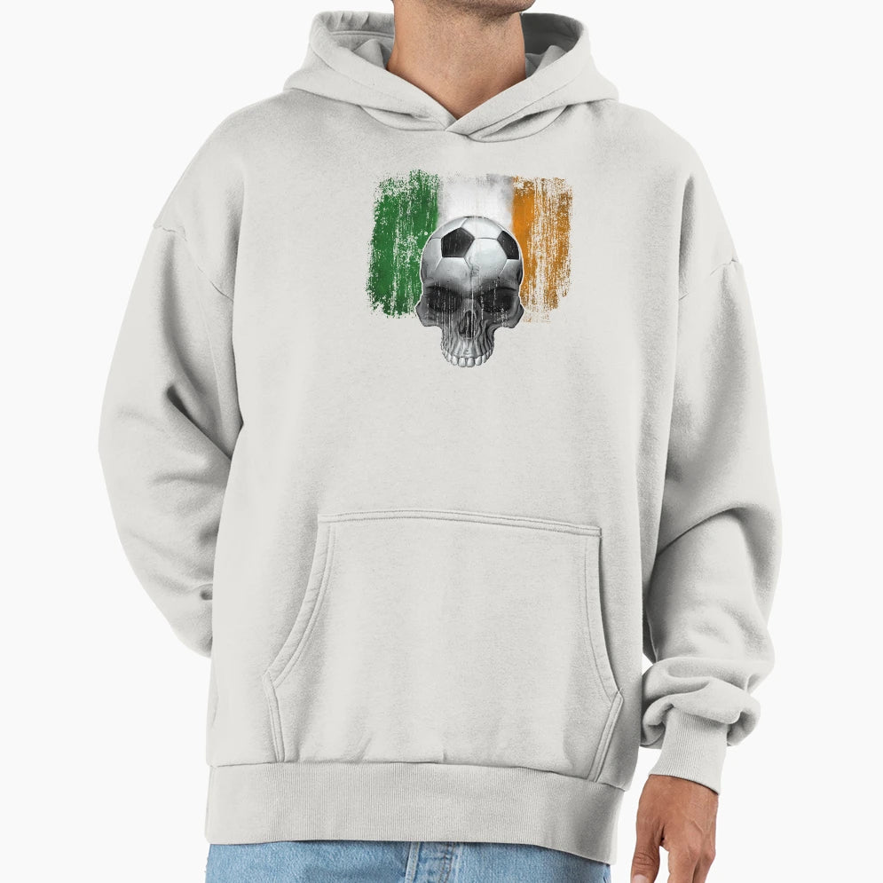 Irish Soccer Skull Hoodie - Novelty Apparel for Adults - T-Shirt, Sweatshirt, Hoodie