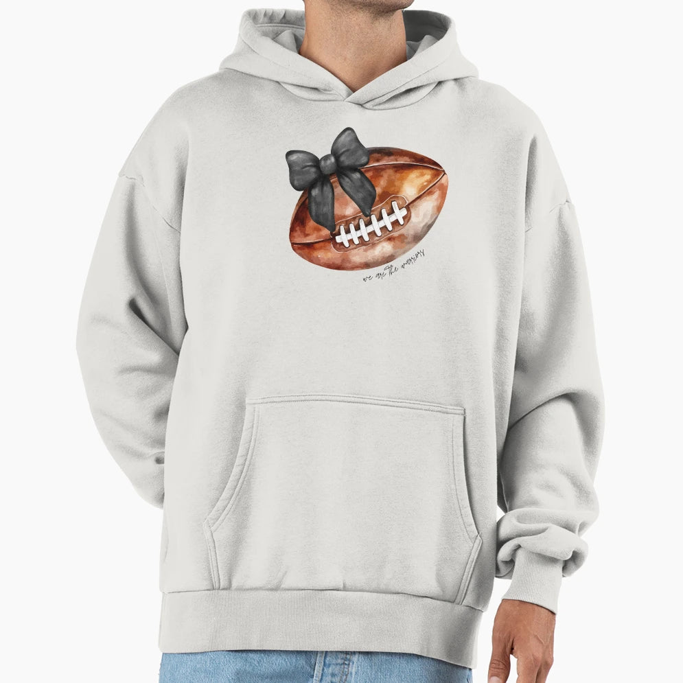 Football Mom Black Coquette Bows Rugby Hoodie - Graphic Print Men Women - T-Shirt, Sweatshirt, Hoodie