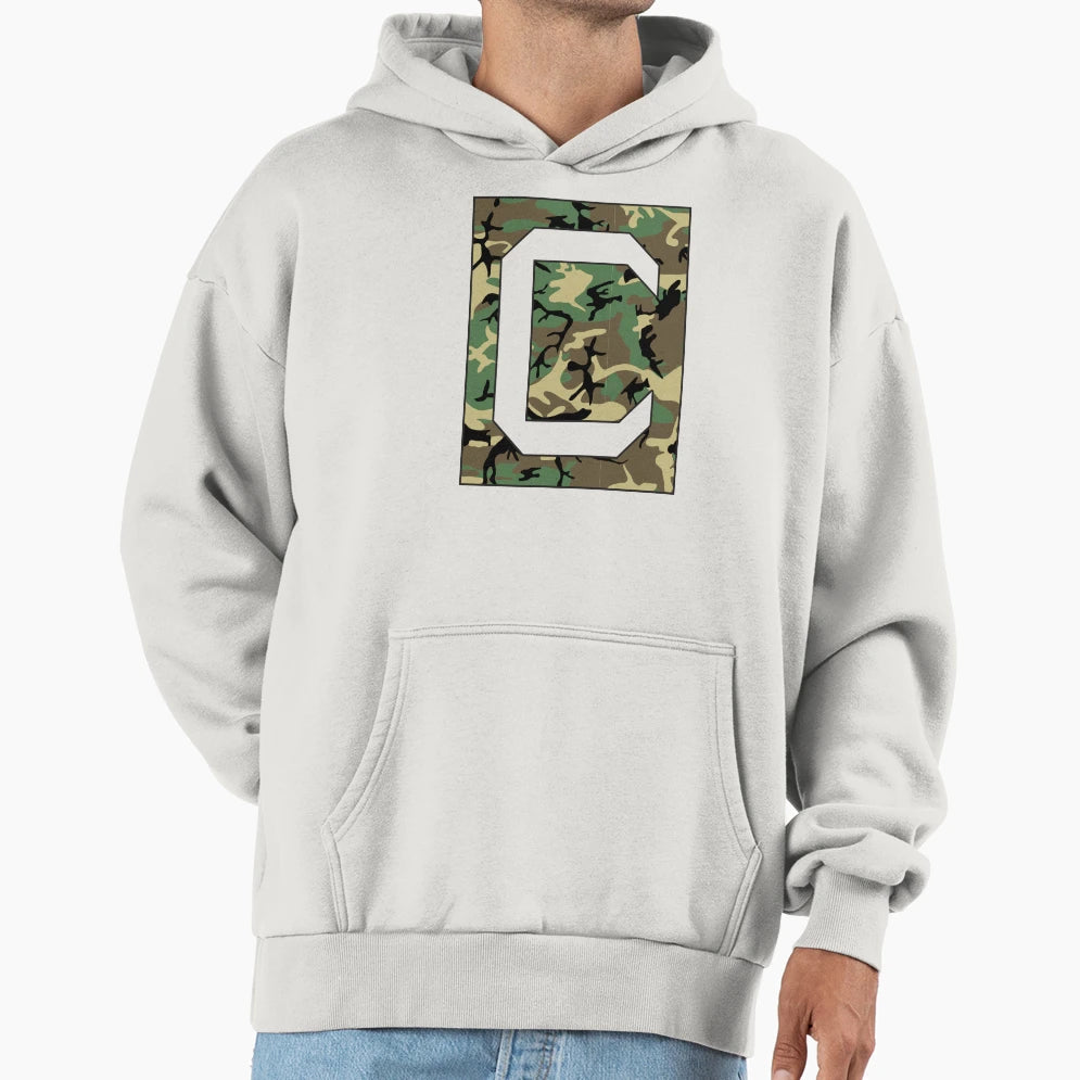 Letter C Military Camo Stencil Font Hoodie - Novelty Apparel Unisex - T-Shirt, Sweatshirt, Hoodie