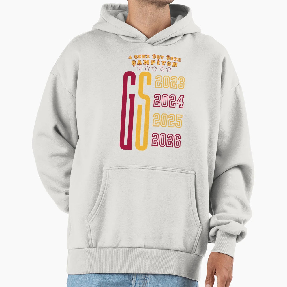 Galatasaray 4 Years Consecutive Hoodie - Fun Novelty Design for Adults - T-Shirt, Sweatshirt, Hoodie