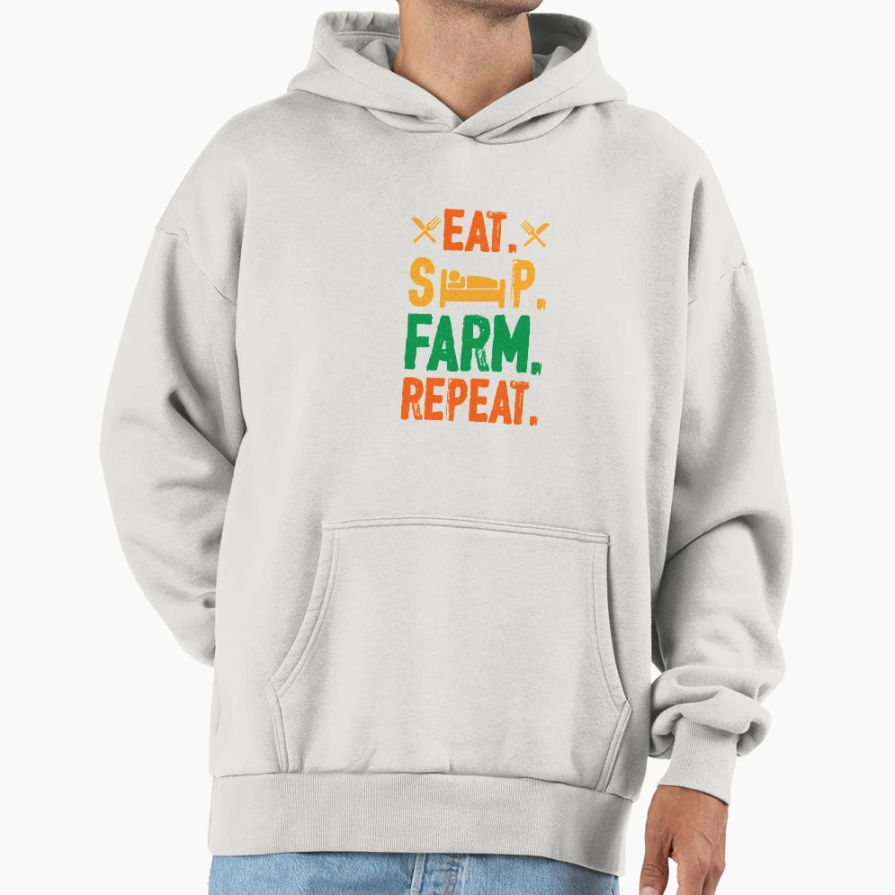 Eat Sleep Farm Repeat Hoodie - Trendy Graphic Men Women - T-Shirt, Sweatshirt, Hoodie