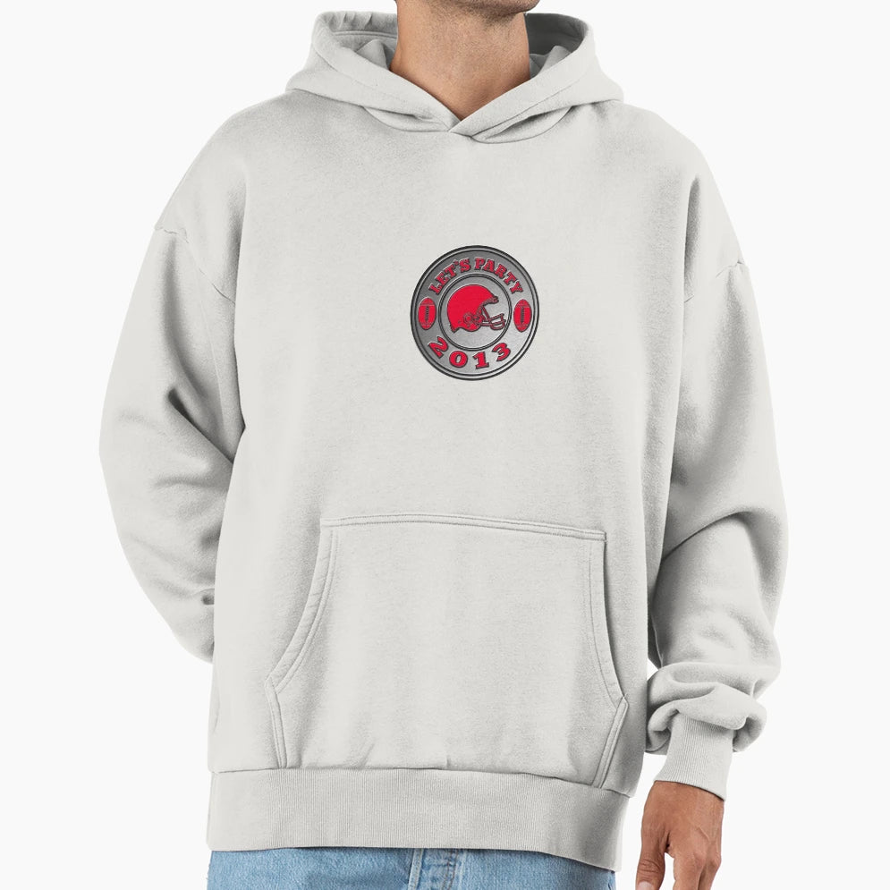 American Football Helmet Lets Party Hoodie - Minimalist Print Men Women - T-Shirt, Sweatshirt, Hoodie