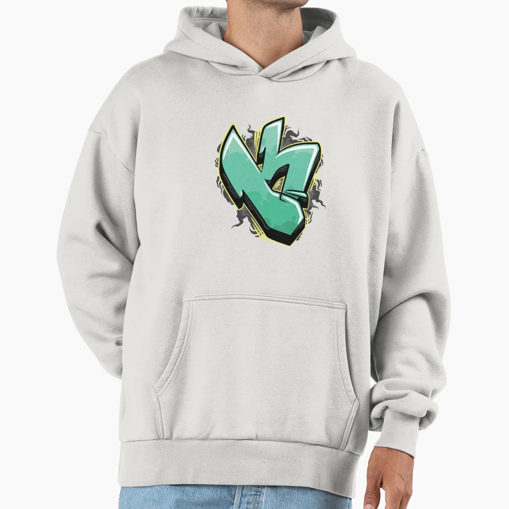 Graffiti Letter K Hoodie - Fun Novelty Design for Adults - T-Shirt, Sweatshirt, Hoodie