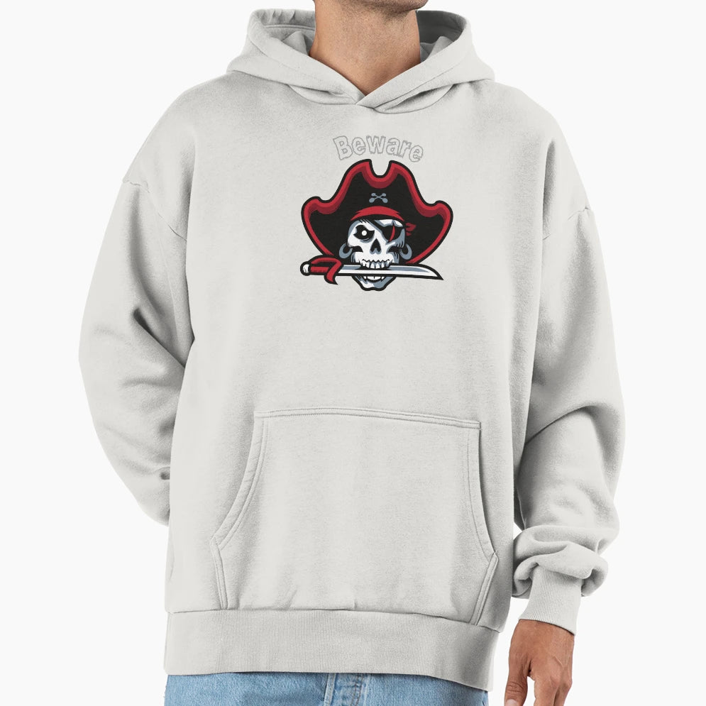 Beware Pirate Skull Horror Readers Hoodie - Graphic Print for Adults - T-Shirt, Sweatshirt, Hoodie