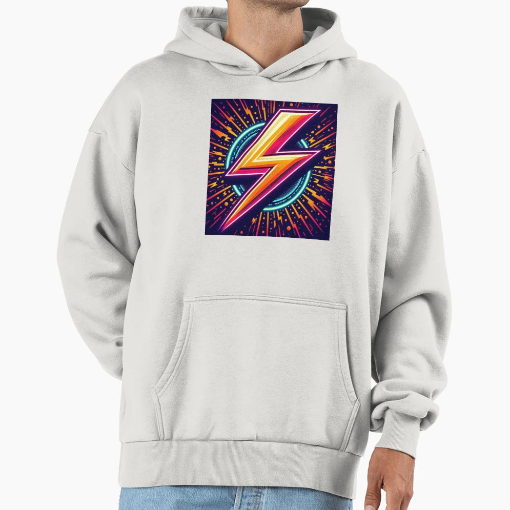 Neon Lightning Bolt Explosion Hoodie - Novelty Apparel Men Women - T-Shirt, Sweatshirt, Hoodie