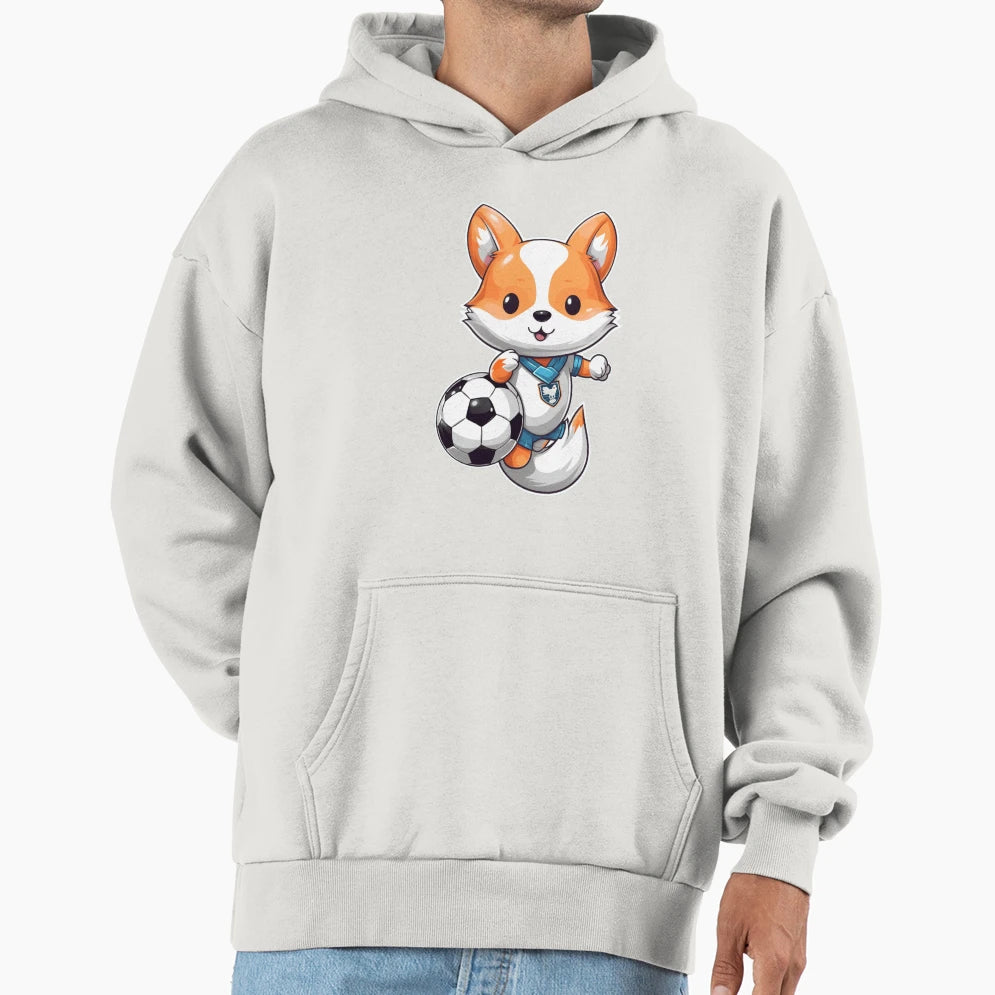 Animal Soccer Players Fox Hoodie - Custom Art Print for Adults - T-Shirt, Sweatshirt, Hoodie