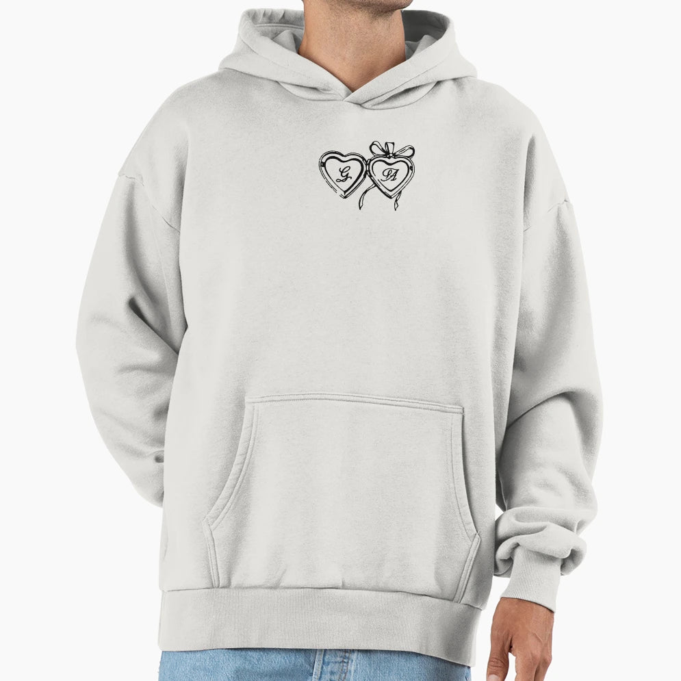 Ga Cursive Bow Locket Hoodie - Graphic Print Unisex - T-Shirt, Sweatshirt, Hoodie