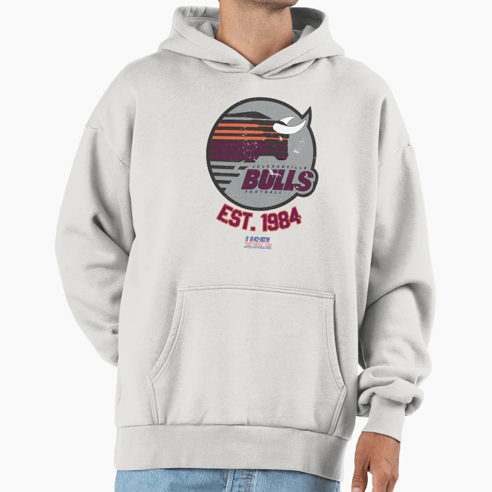 Distressed Jacksonville Bulls Football Hoodie - Unique Graphic for Adults - T-Shirt, Sweatshirt, Hoodie