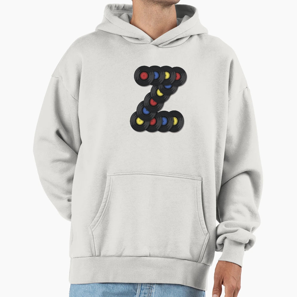 Vinyl Letter Z Hoodie - Unique Graphic Unisex - T-Shirt, Sweatshirt, Hoodie