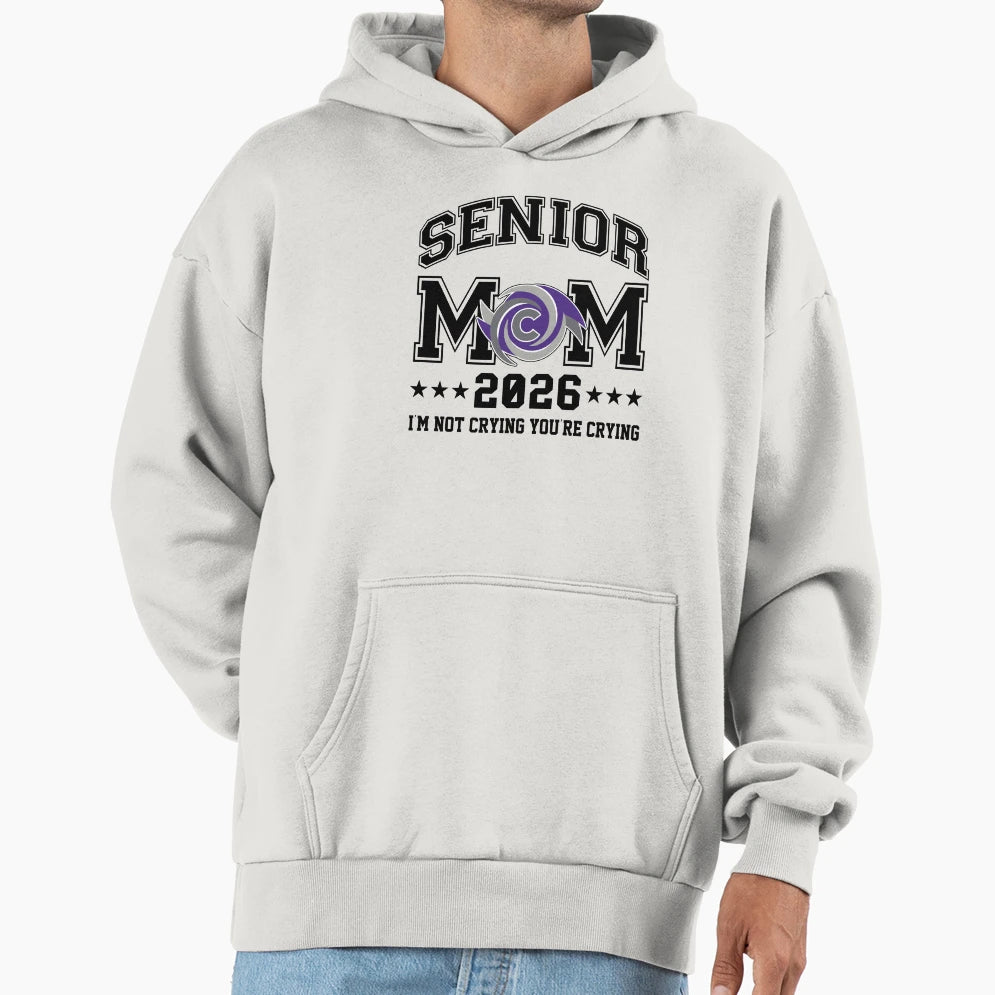 Hurricanes Senior Mom Class 2026 Hoodie - Graphic Print for Adults - T-Shirt, Sweatshirt, Hoodie