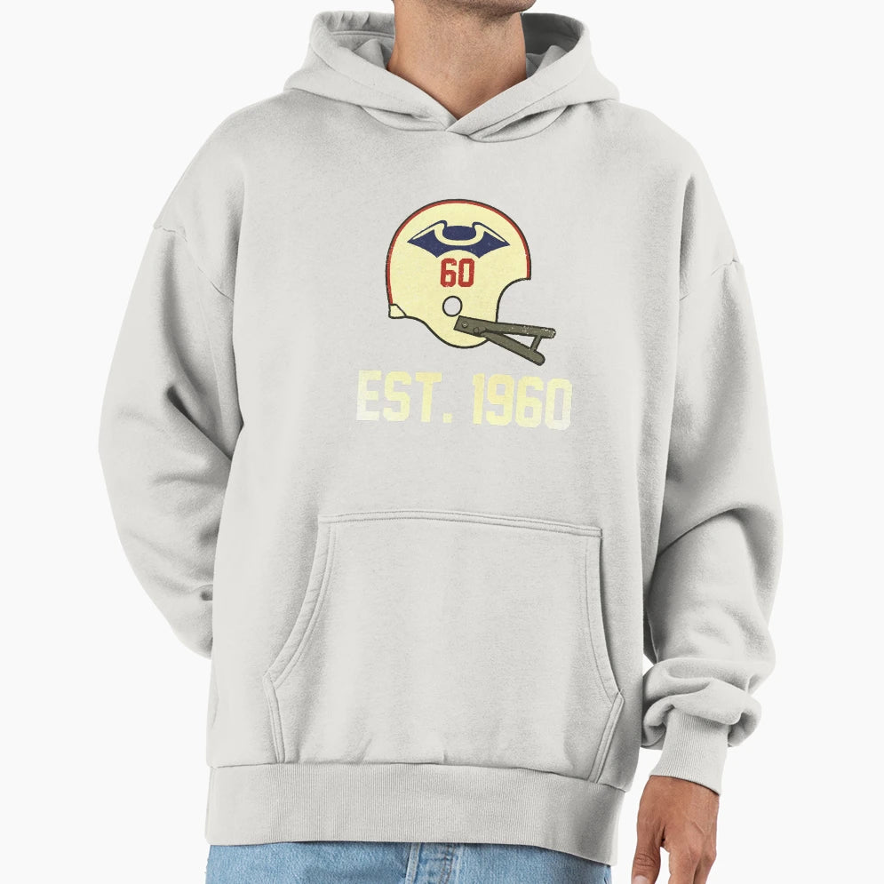Patriots Est 1960 Distressed Hoodie - Minimalist Print Unisex - T-Shirt, Sweatshirt, Hoodie