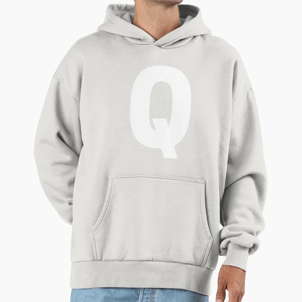 Uppercase Letter Q Hoodie - Graphic Print Men Women - T-Shirt, Sweatshirt, Hoodie