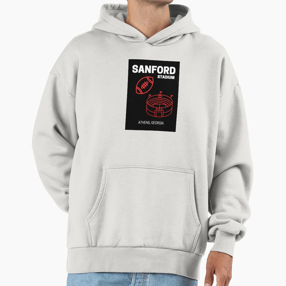 Uga Football Stadium Hoodie - Casual Everyday Wear Unisex - T-Shirt, Sweatshirt, Hoodie