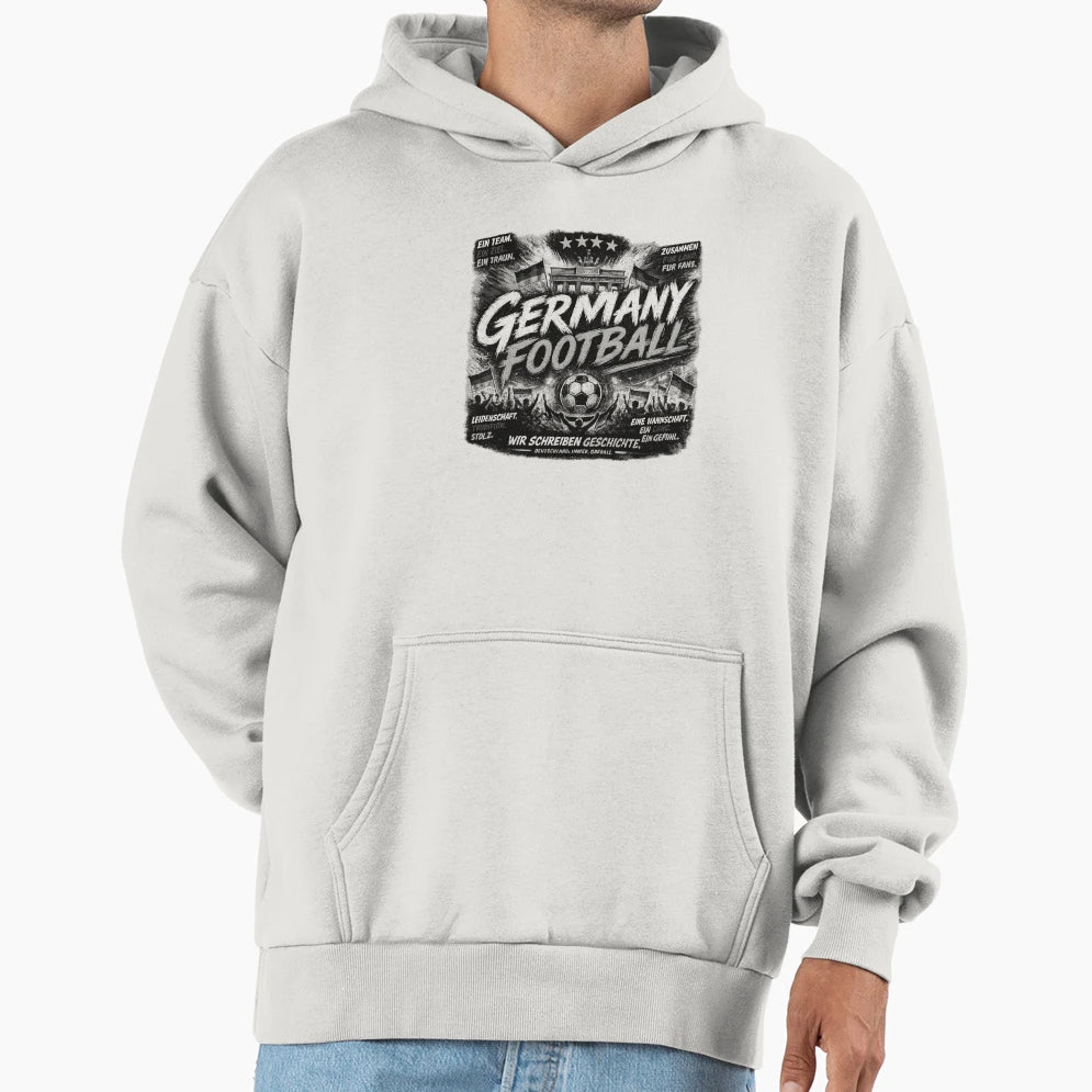 Germany Football Black White Hoodie - Custom Art Print Men Women - T-Shirt, Sweatshirt, Hoodie