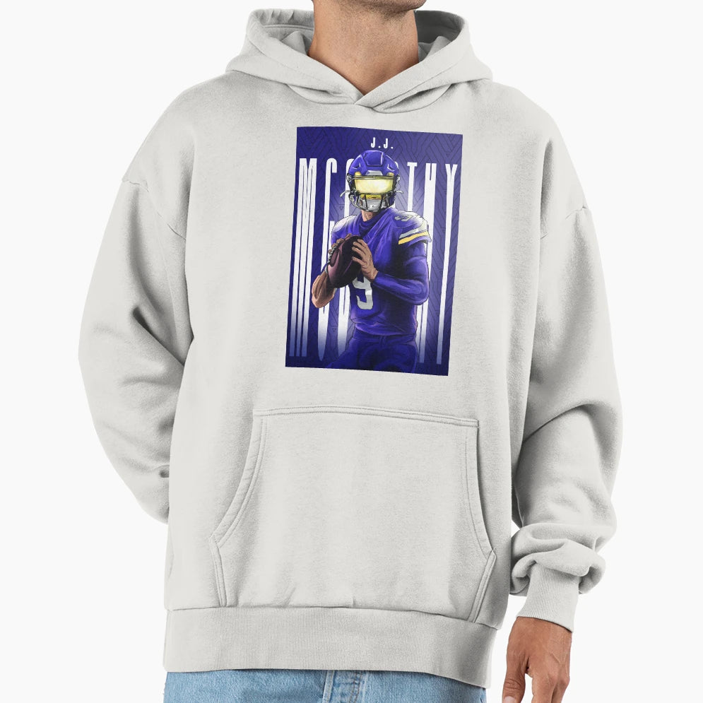 Minnesota Vikings Qb Jj Mccarthy Hoodie - Fun Novelty Design Men Women - T-Shirt, Sweatshirt, Hoodie