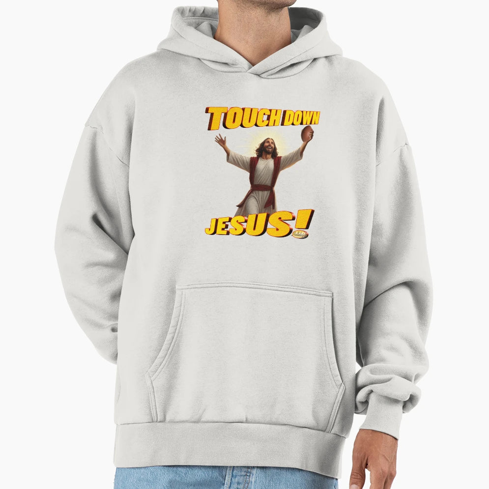Touchdown Jesus Hoodie - Trendy Graphic for Adults - T-Shirt, Sweatshirt, Hoodie