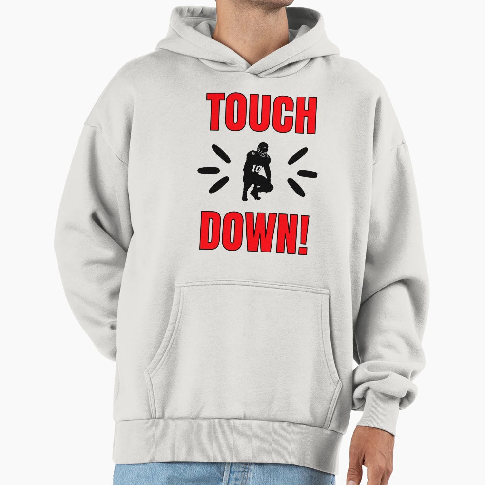 Touch Down Baseball American Football Hoodie - Minimalist Print for Adults - T-Shirt, Sweatshirt, Hoodie