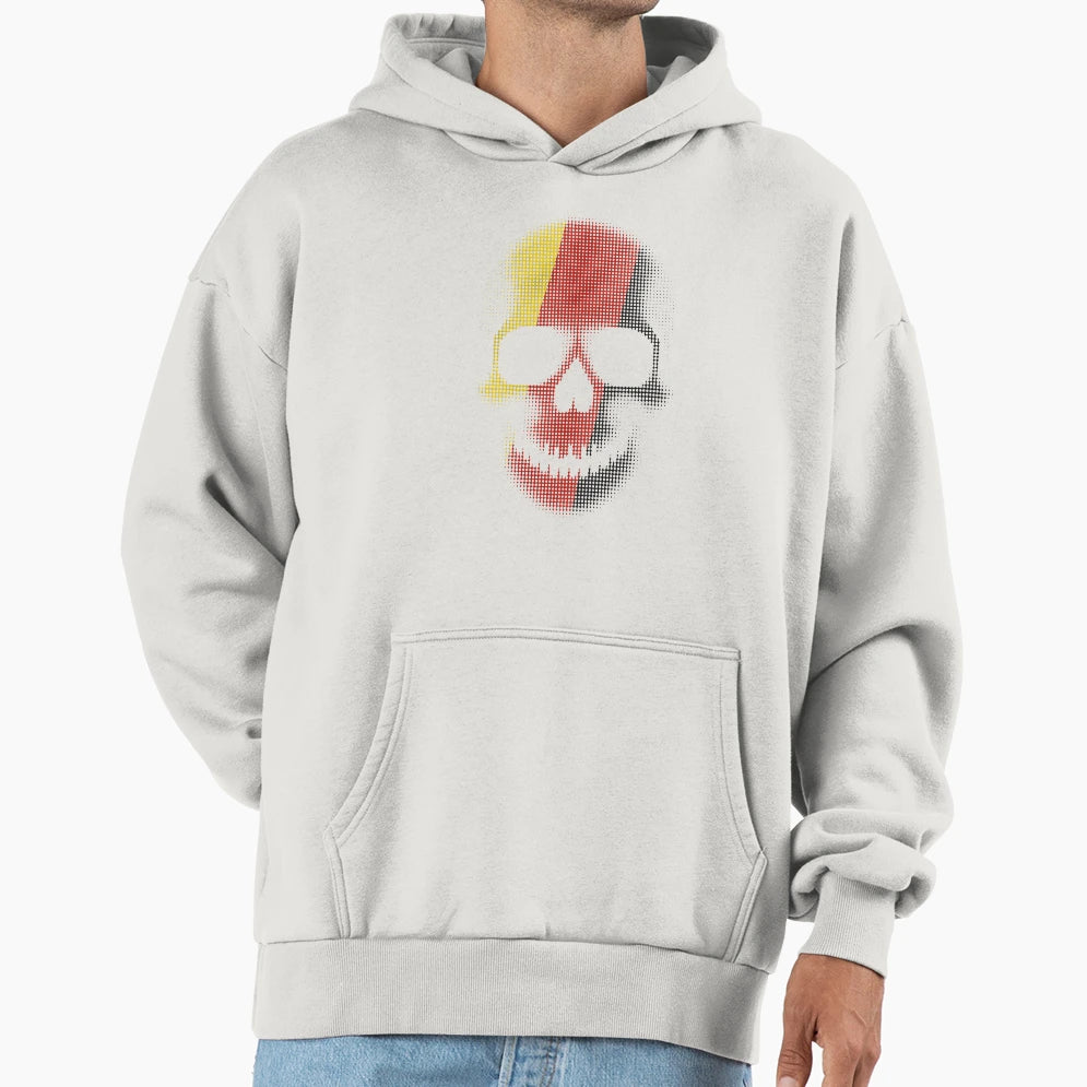 Skulls Germany Flag Halloween Hoodie - Fun Novelty Design Men Women - T-Shirt, Sweatshirt, Hoodie