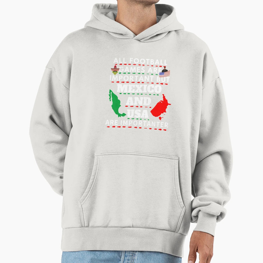 Usa And Mexico Soccer Or Football Lover Hoodie - Graphic Print Men Women - T-Shirt, Sweatshirt, Hoodie