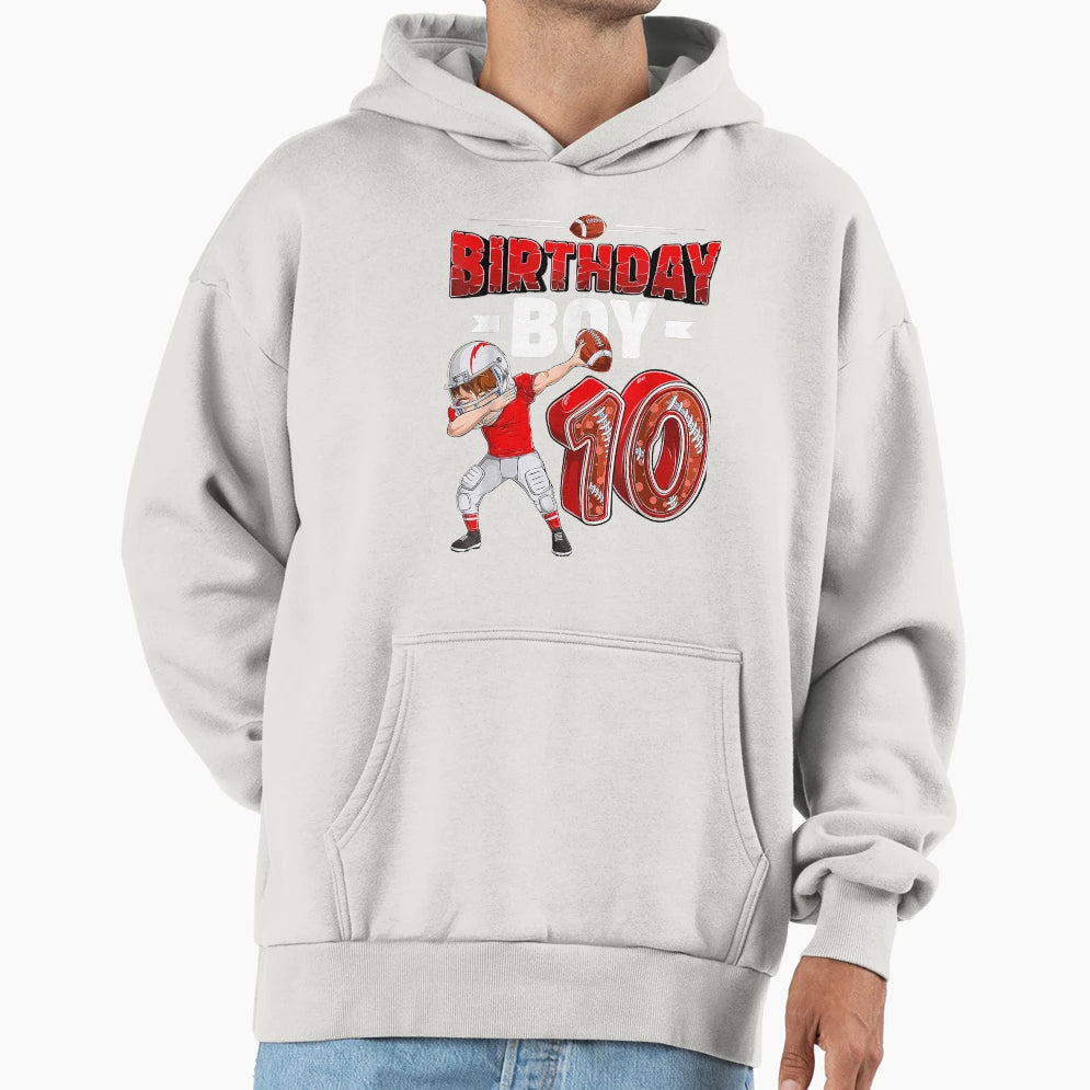 Dabbing 10 Year Old American Football Hoodie - Novelty Apparel for Adults - T-Shirt, Sweatshirt, Hoodie
