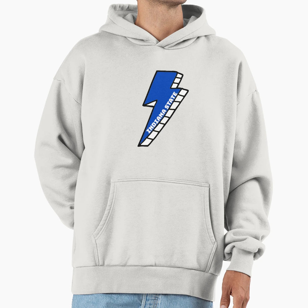 Indiana State University Lightning Hoodie - Minimalist Print for Adults - T-Shirt, Sweatshirt, Hoodie
