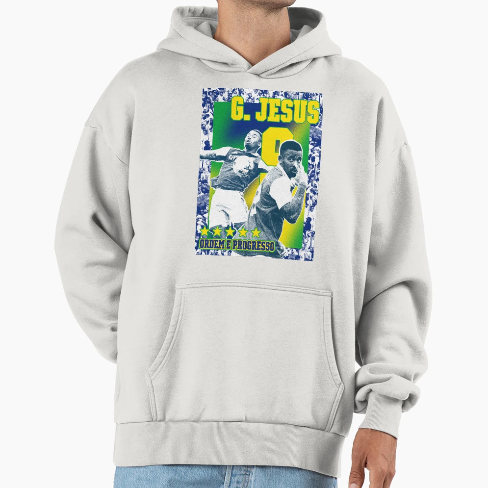 Gabriel Jesus Brazil Player Card Hoodie - Streetwear Style for Adults - T-Shirt, Sweatshirt, Hoodie