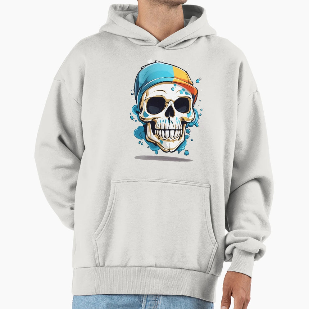 Skull Art Colorful Graffiti Hoodie - Minimalist Print Unisex - T-Shirt, Sweatshirt, Hoodie