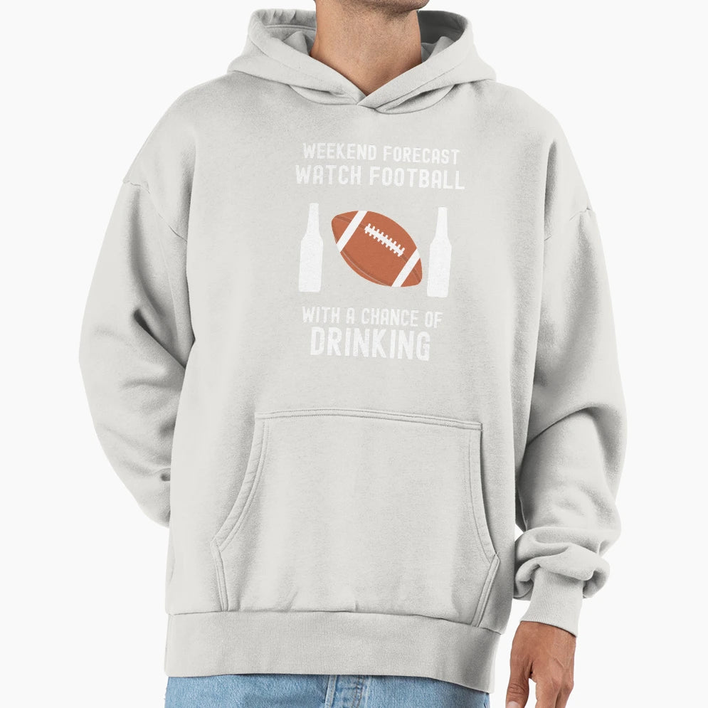Weekend Forecast Footballwith Chance Hoodie - Minimalist Print Men Women - T-Shirt, Sweatshirt, Hoodie