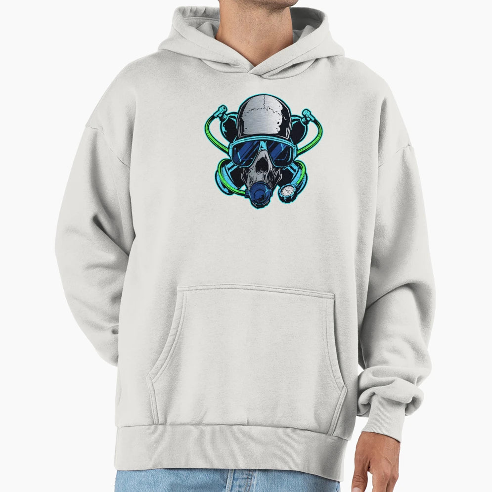 Scuba Skull Hoodie - Fun Novelty Design Unisex - T-Shirt, Sweatshirt, Hoodie