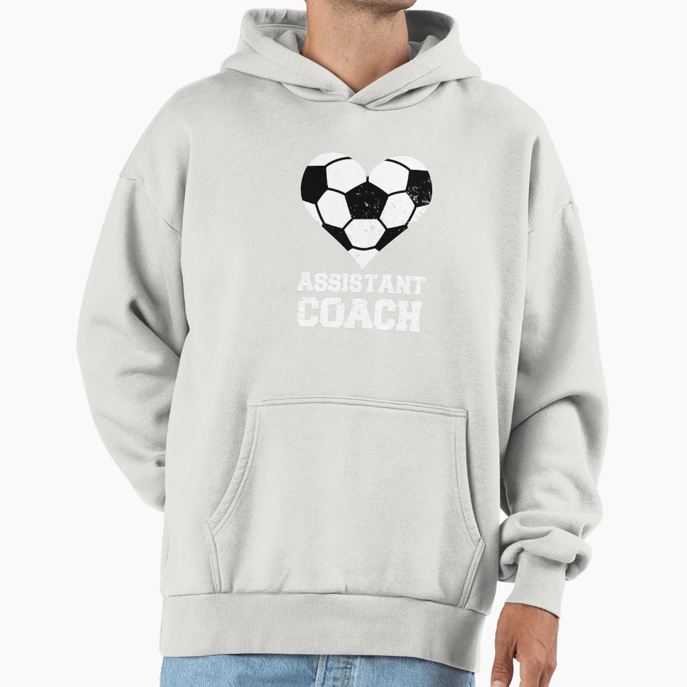Assistant Soccer Coach Heart Funny Hoodie - Minimalist Print for Adults - T-Shirt, Sweatshirt, Hoodie