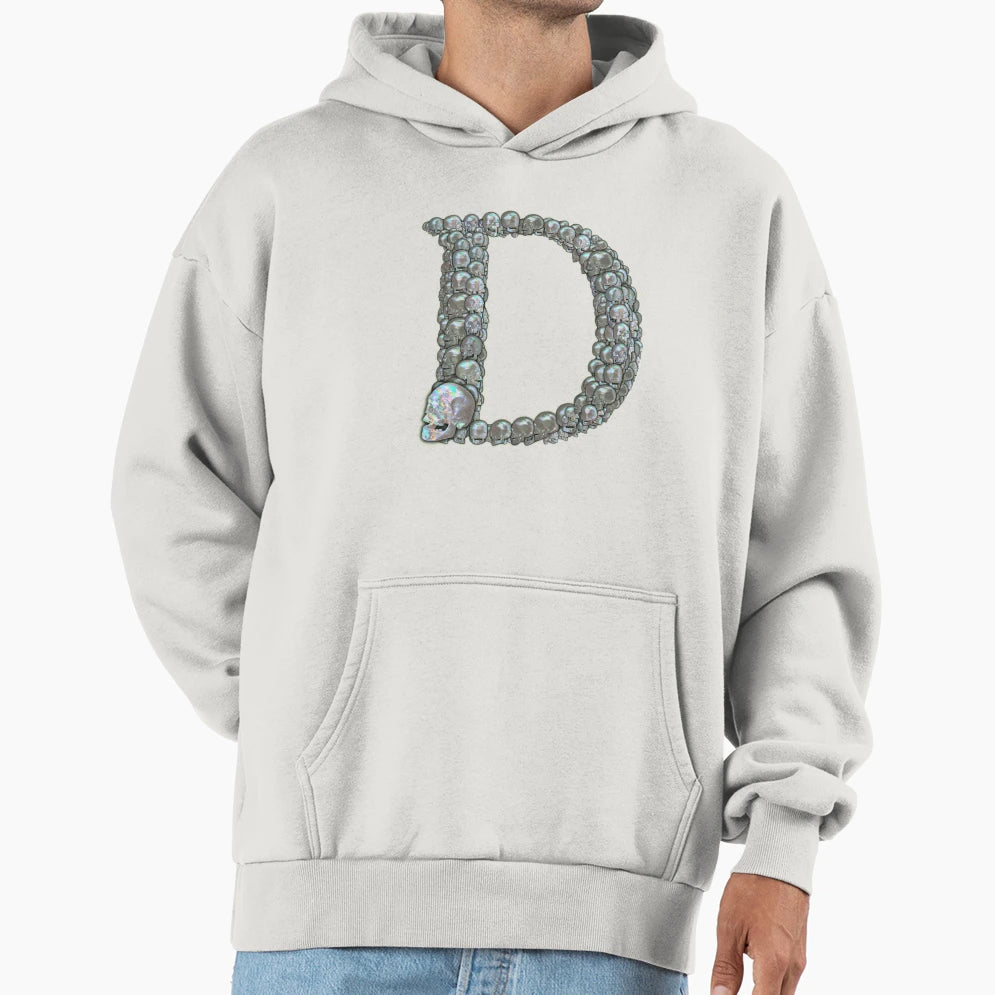 Tahitian Pearl Skull Monogram D Hoodie - Streetwear Style Men Women - T-Shirt, Sweatshirt, Hoodie
