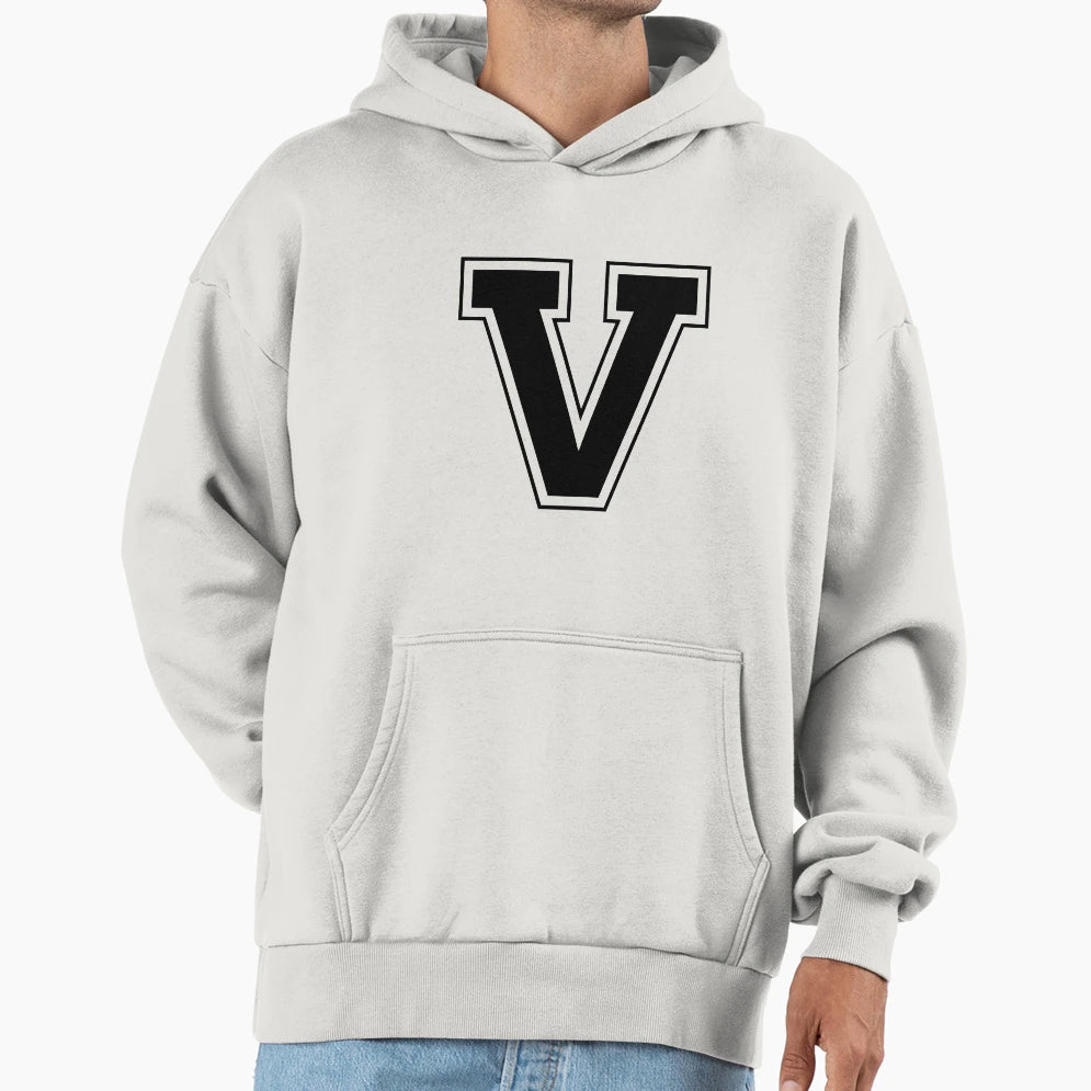 Letter V Hoodie - Trendy Graphic Men Women - T-Shirt, Sweatshirt, Hoodie