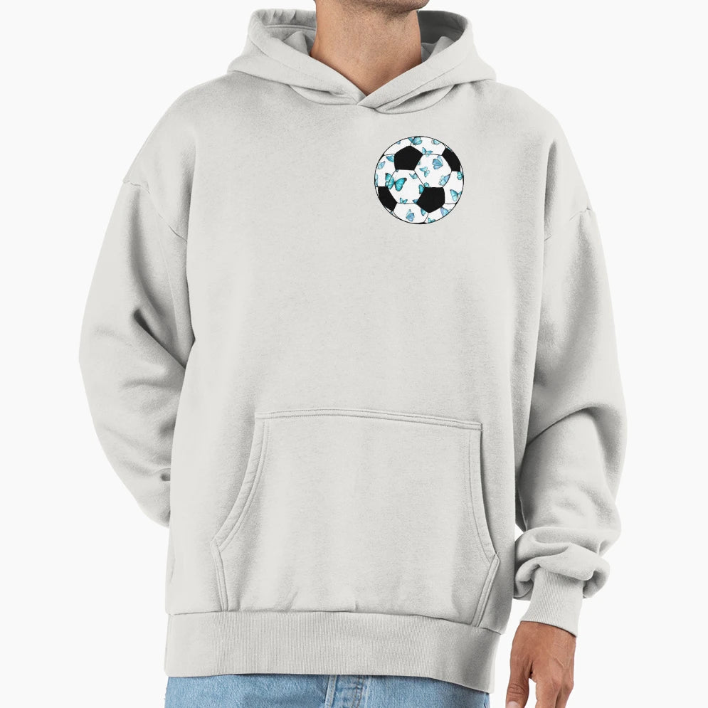 Butterfly Soccer Ball Hoodie - Fun Novelty Design Men Women - T-Shirt, Sweatshirt, Hoodie