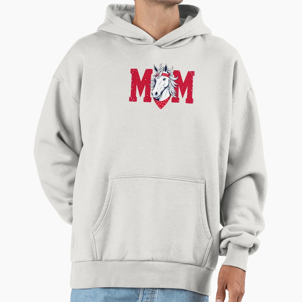 Horse Mom Womens Horse Lover Equestrian Hoodie - Graphic Print Unisex - T-Shirt, Sweatshirt, Hoodie