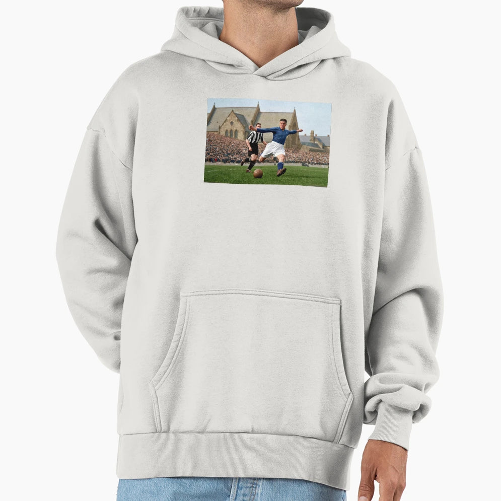 Bill Dixie Dean Shooting Towards Goal Hoodie - Graphic Print Men Women - T-Shirt, Sweatshirt, Hoodie