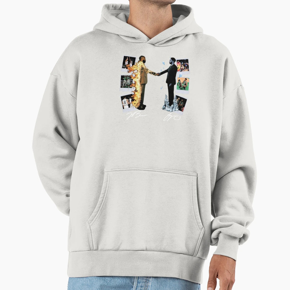 Jaylen Brown Jayson Tatum Fire And Ice Hoodie - Custom Art Print Unisex - T-Shirt, Sweatshirt, Hoodie
