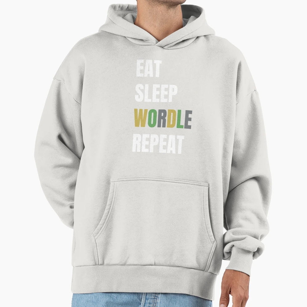 Eat Sleep Wordle Repeat Hoodie - Trendy Graphic for Adults - T-Shirt, Sweatshirt, Hoodie