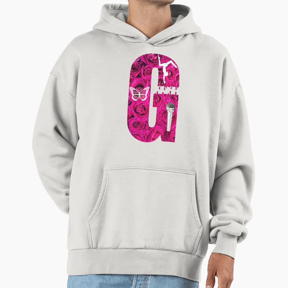 Letter G Rose Flowers Butterfly Hoodie - Fun Novelty Design Unisex - T-Shirt, Sweatshirt, Hoodie