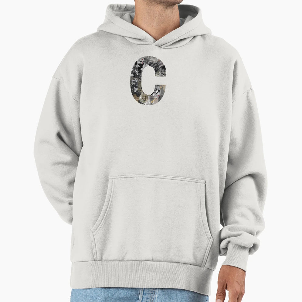 C Silver Star Collage Preppy Hoodie - Aesthetic Graphic Men Women - T-Shirt, Sweatshirt, Hoodie
