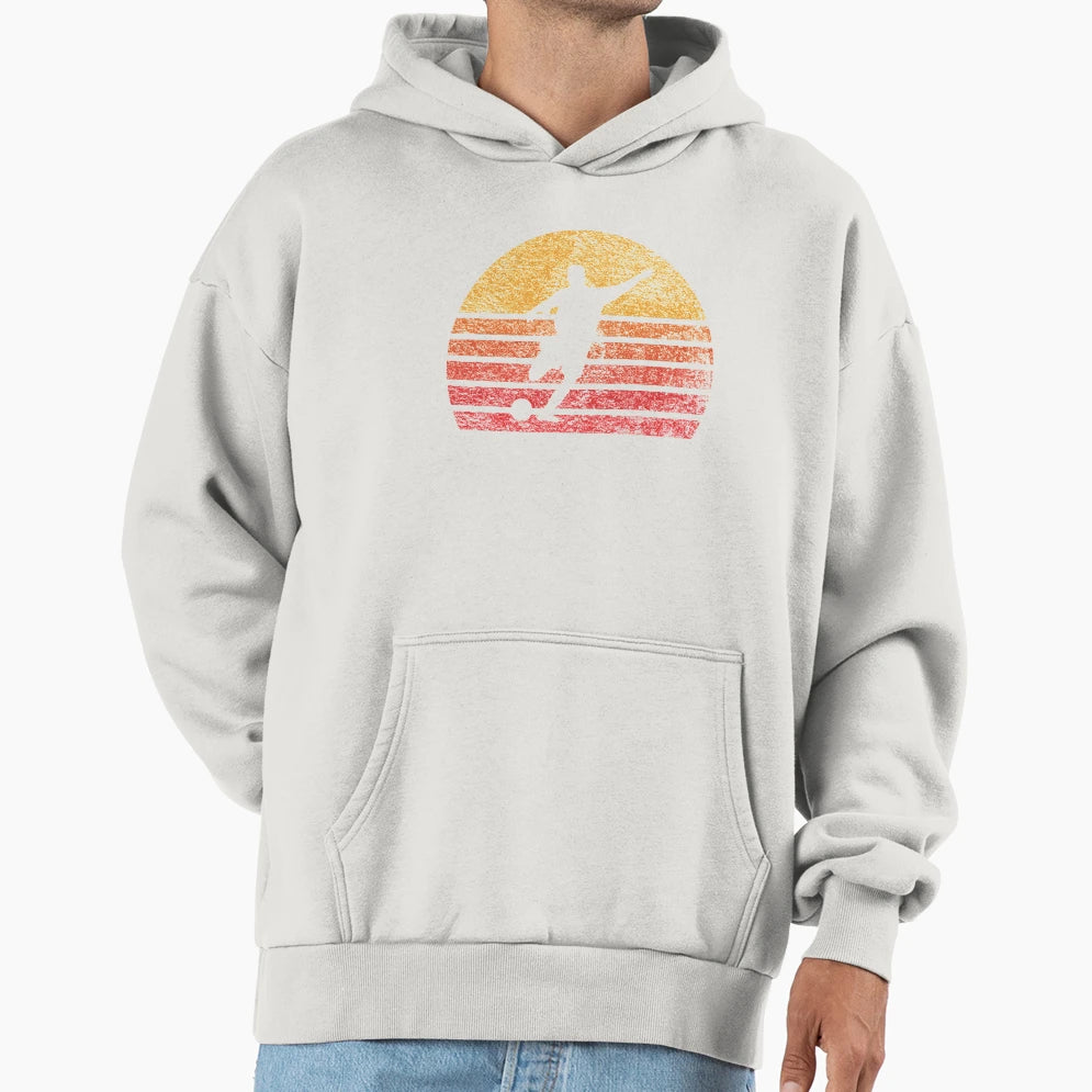Soccer Football Silhouette Sun Hoodie - Trendy Graphic Unisex - T-Shirt, Sweatshirt, Hoodie