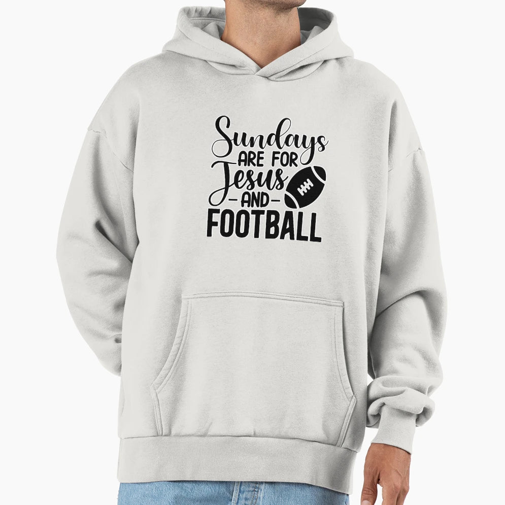 Sundays Are Jesus Football Football Hoodie - Custom Art Print Men Women - T-Shirt, Sweatshirt, Hoodie