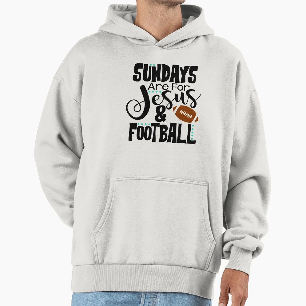 Sundays Are Jesus Football Hoodie - Custom Art Print Men Women - T-Shirt, Sweatshirt, Hoodie