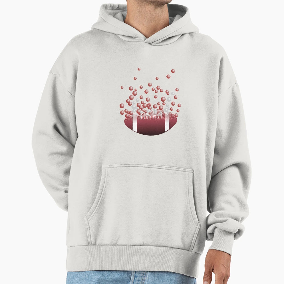 Football Dissolves Into Bubbles Hoodie - Novelty Apparel Unisex - T-Shirt, Sweatshirt, Hoodie