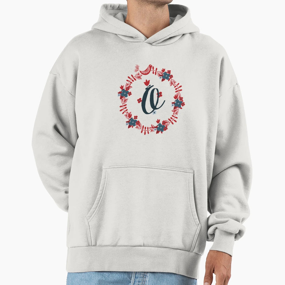 Scandinavian Monogram O Hoodie - Minimalist Print for Adults - T-Shirt, Sweatshirt, Hoodie