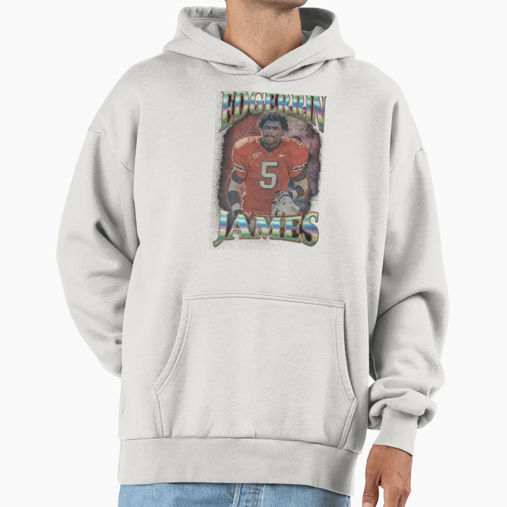 Edgerrin James Miami Hurricanes Art Hoodie - Minimalist Print Men Women - T-Shirt, Sweatshirt, Hoodie