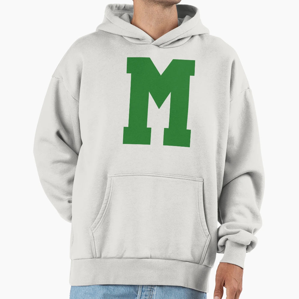 Alphabet Green M Sports Letter M Hoodie - Streetwear Style Men Women - T-Shirt, Sweatshirt, Hoodie