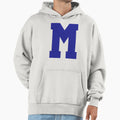 Alphabet Blue M Sports Letter M Hoodie - Casual Everyday Wear Men Women - T-Shirt, Sweatshirt, Hoodie